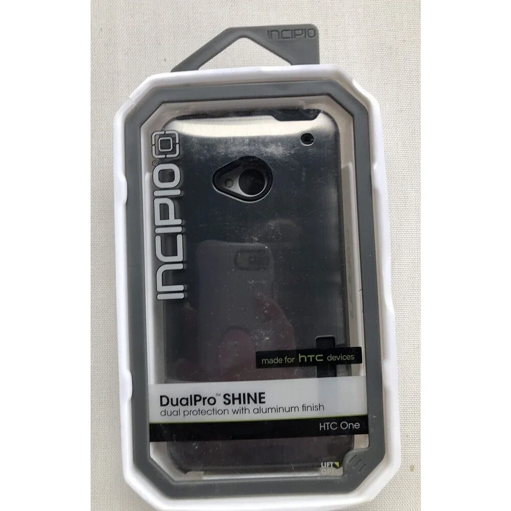 Incipio DualPro Silver Shine Aluminium Case for HTC One Cell Phones NEW Boxed